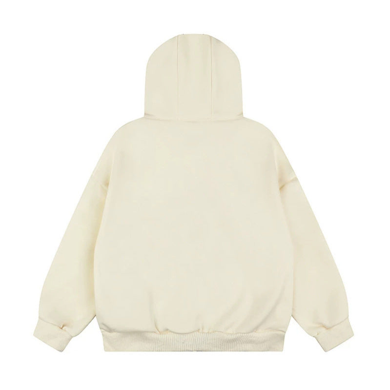 Damen Oversize Kapuzen-Zipjacke mit Nieten-Sternmotiv und hohem Kragen Drune