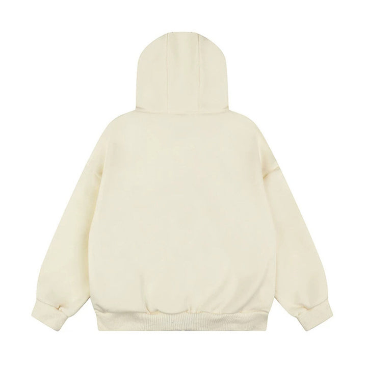 Damen Oversize Kapuzen-Zipjacke mit Nieten-Sternmotiv und hohem Kragen Drune
