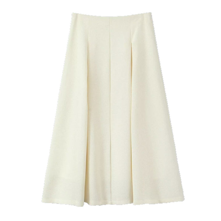 Damen eleganter Midirock mit feinem Strukturmuster Drune
