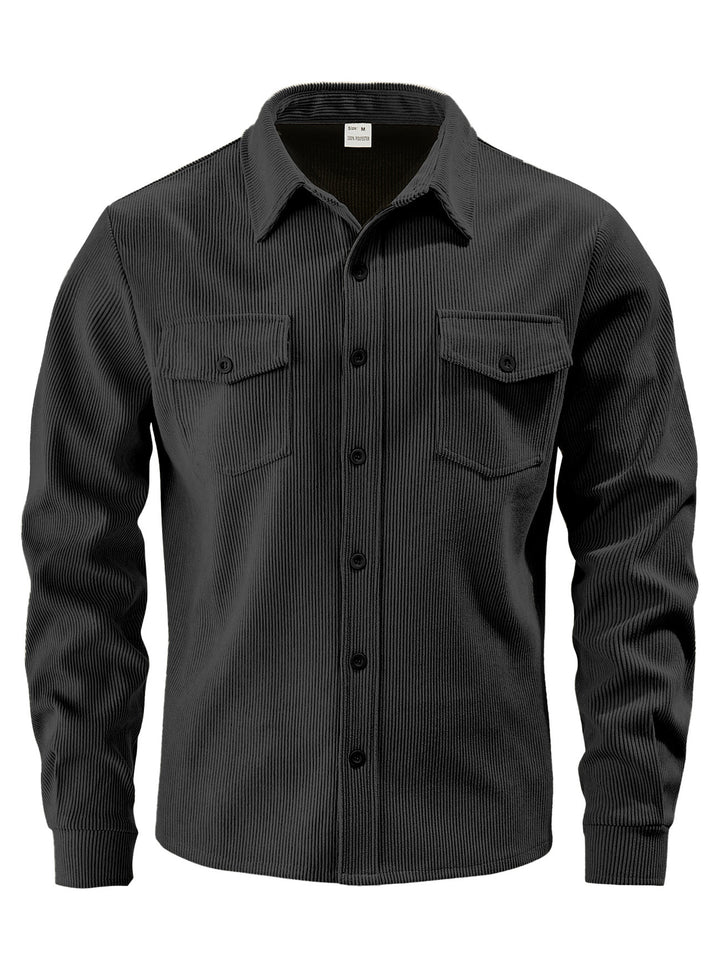 Herren nan Cordjacke im klassischen Arbeiterjacken-Schnitt mit Druckknöpfen und Brusttaschen Drune