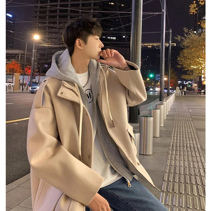 Herren Übergröße Winterjacke mit Kapuze und modernen Details Drune