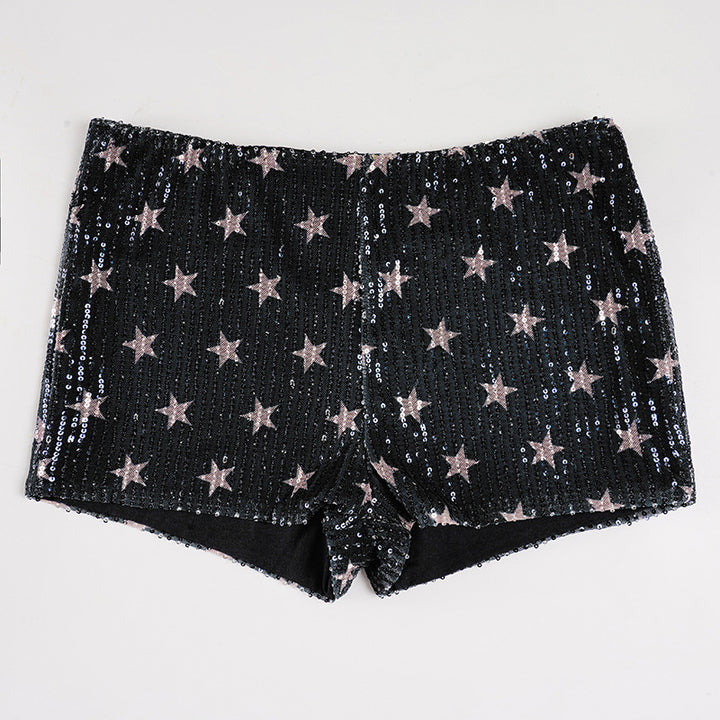Damen Minirock mit glitzerndem Polka-Dot-Muster und elastischem Bund Drune