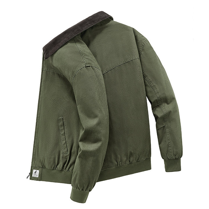 Herren Modische Übergangsjacke mit samtigem Kragen Drune
