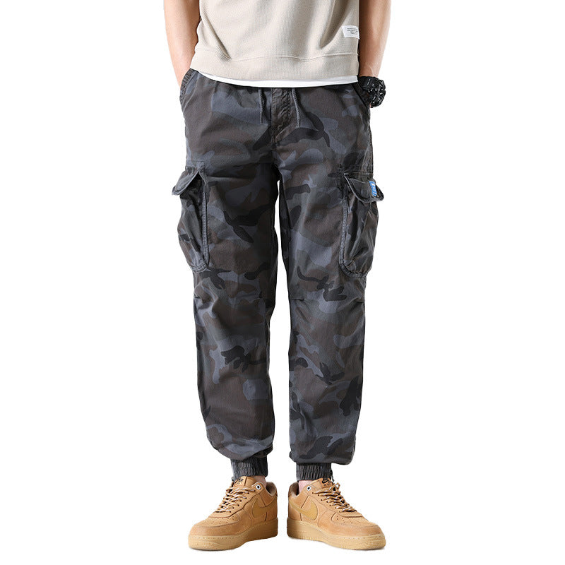 Herren Cargo-Jogginghose im Camouflage-Utility-Design mit großen Klappentaschen Drune
