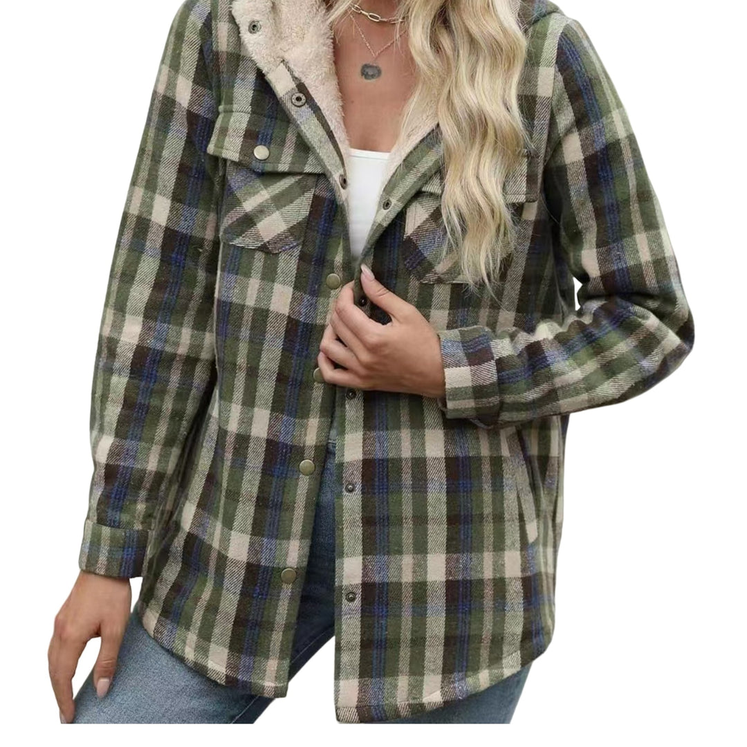 Damen Flanelljacke mit Fleecefutter Drune