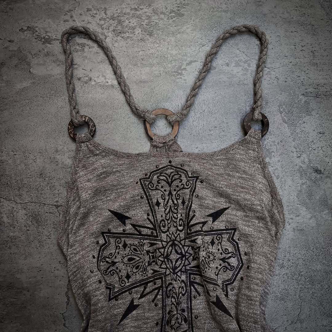 Damen Tanktop mit kreativem Kreuzdesign Drune