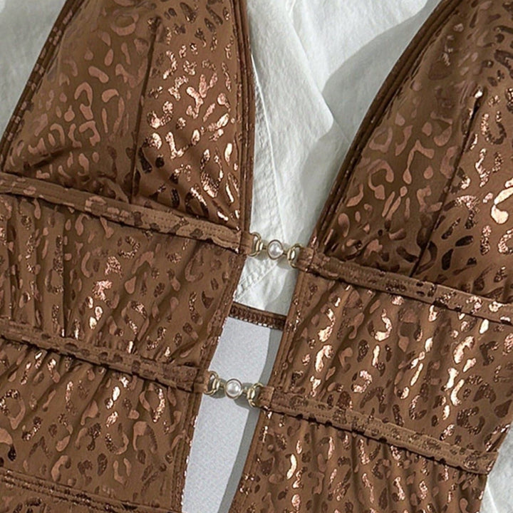 Damen Eleganter Badeanzug mit tiefem Rückenausschnitt Drune