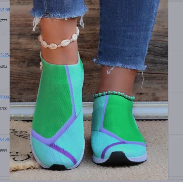 Damen Leichte Strick-Slipper-Sneaker ohne Schnürung mit atmungsaktivem Mesh und gedämpfter Plateausohle Drune