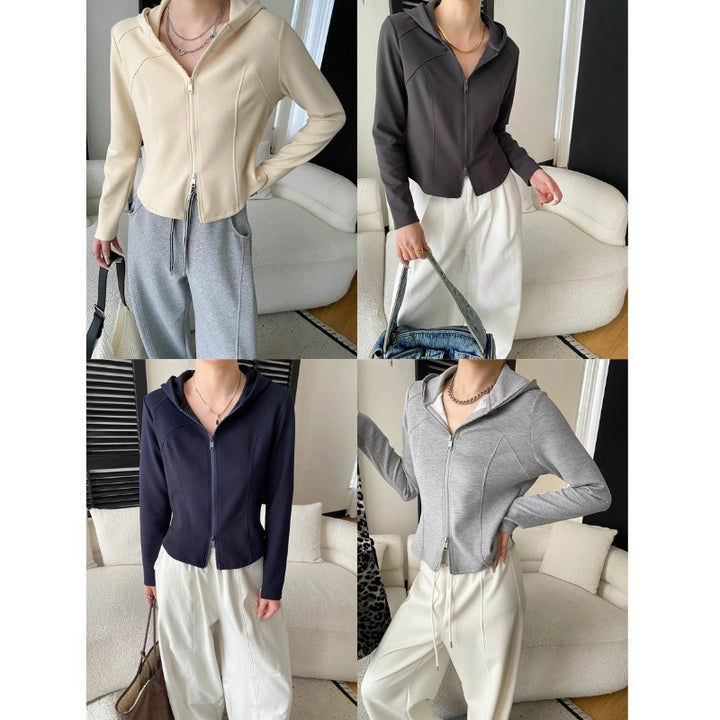 Damen lässige Kapuzenjacke mit praktischen Taschen und sportlichem Schnitt Drune