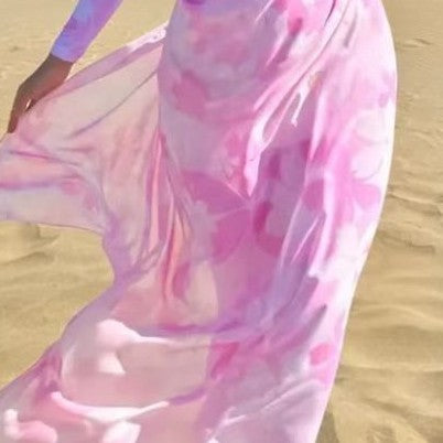 Damen Strandkleid mit Reißverschluss und langen Ärmeln Drune