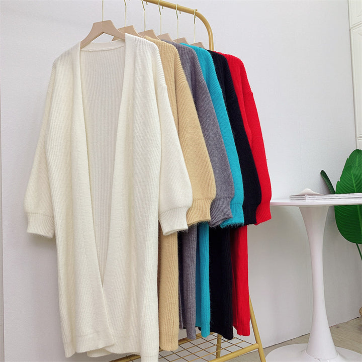 Damen Langärmeliges Strickcardigan mit weichem und voluminösem Material Drune