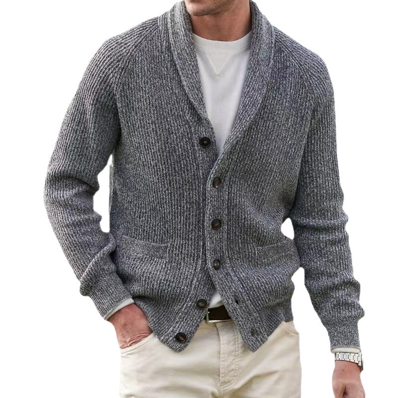 Herren Strickjacke mit trendigem Grobstrickmuster und praktischen Taschen Drune