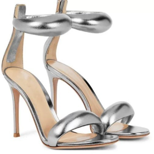 Damen High Heel Riemchensandalen mit Knöchelriemen Drune
