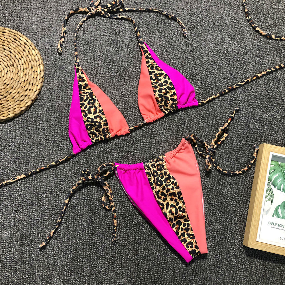 Damen Triangel-Bikini mit animalischem Muster und lebhaften Kontrasten Drune
