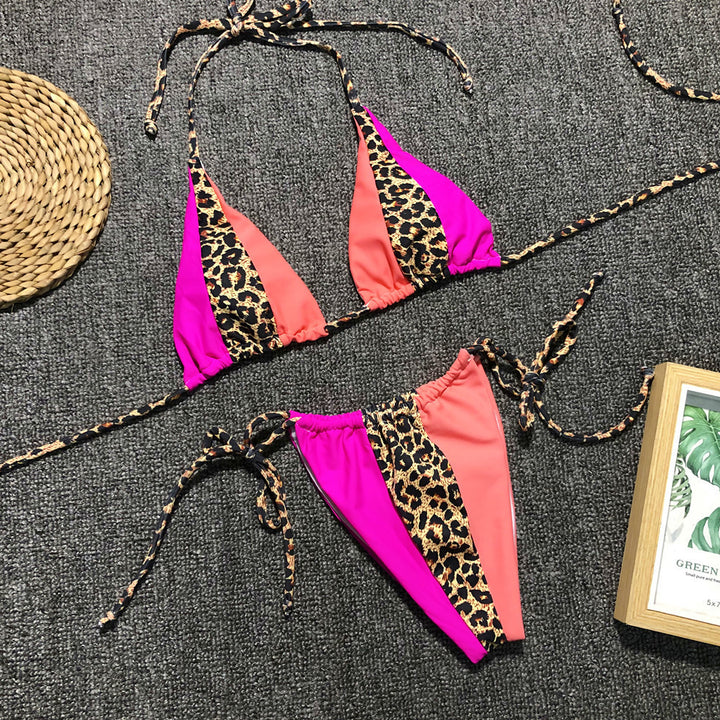 Damen Triangel-Bikini mit animalischem Muster und lebhaften Kontrasten Drune
