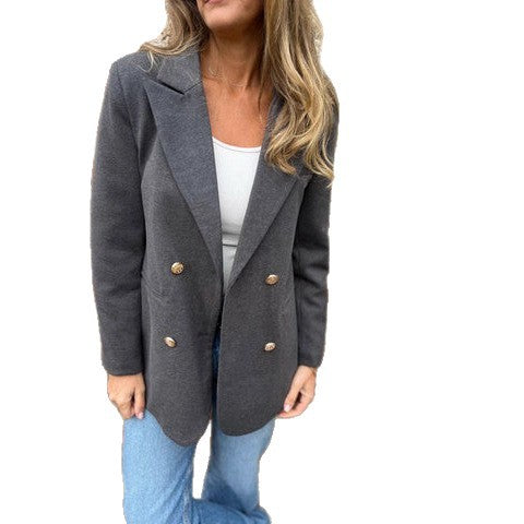 Damen eleganter und bequemer Blazer mit doppelter Knopfleiste Drune