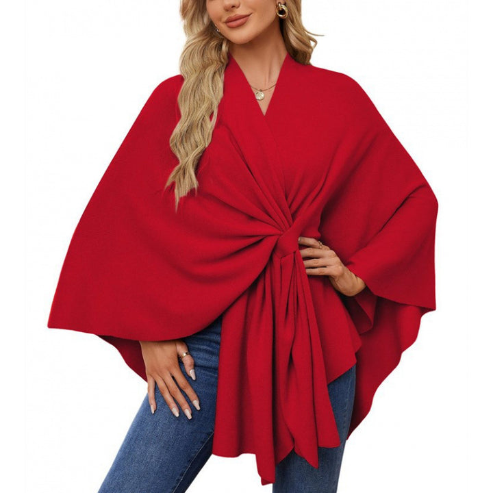 Damen modischer Wickelmantel mit trendigem Design Drune