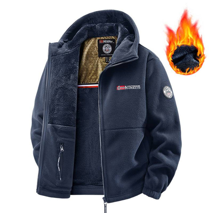 Herren Fleecejacke mit Kapuze Drune