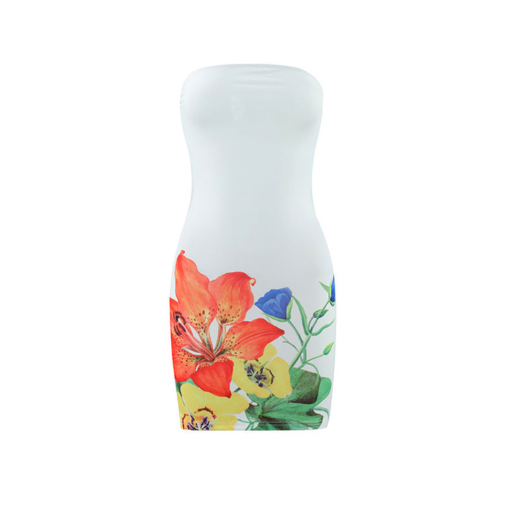 Damen Minikleid mit floralem Print und figurbetontem Schnitt Drune