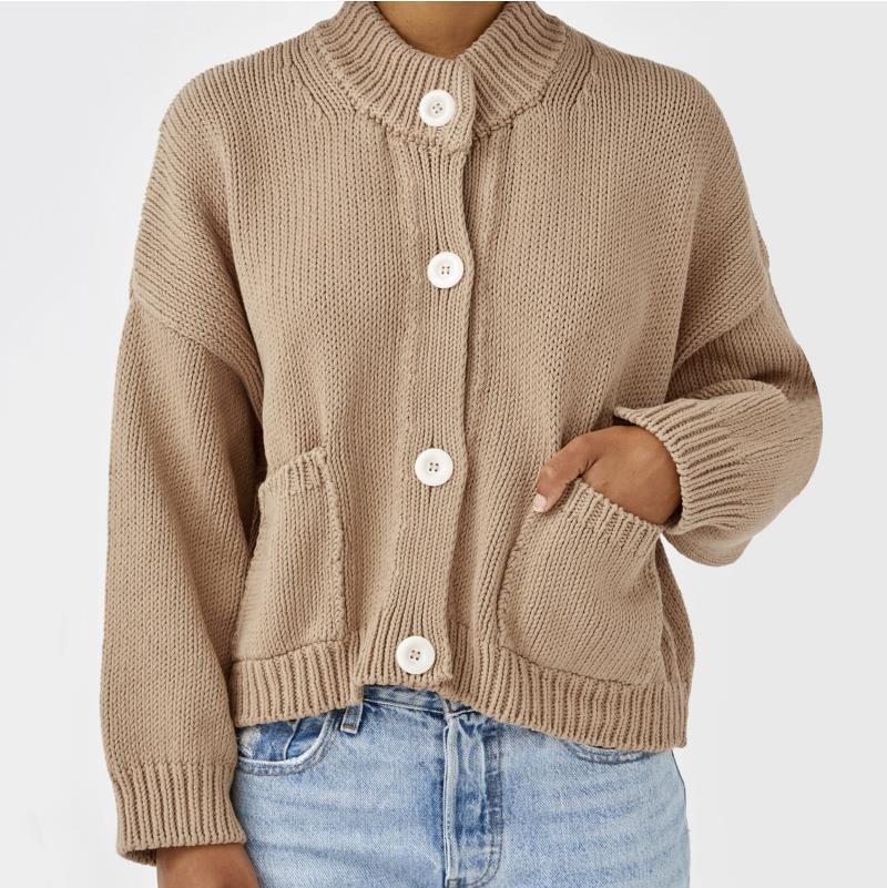 Damen Strickjacke im lässigen Schnitt mit Knopfdetails Drune