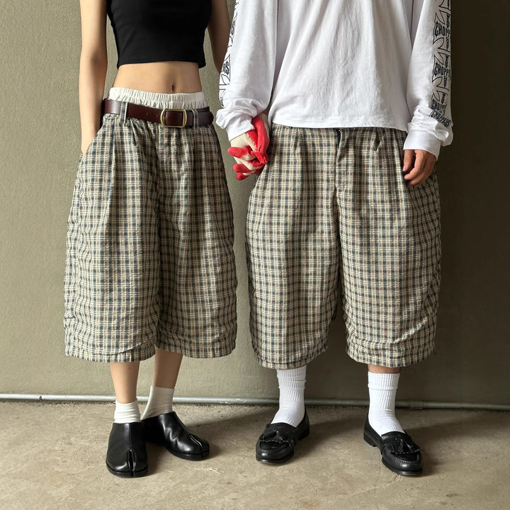 Damen Weit geschnittene Karoshorts Drune