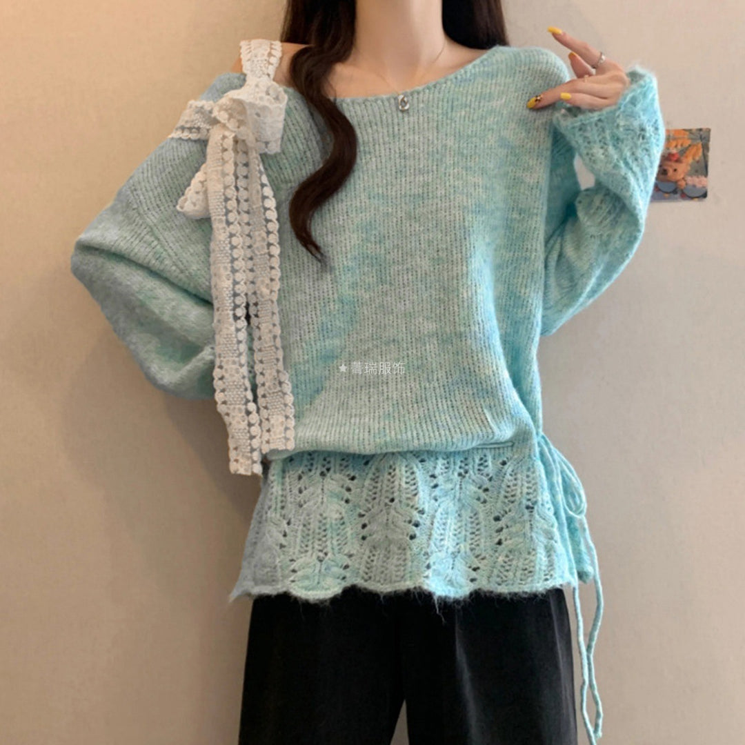Damen Lässiger Strickpullover mit modischen Details Drune