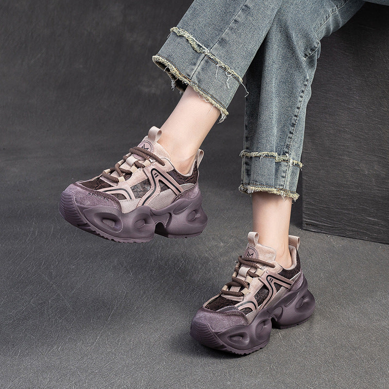 Damen Sportliche Chunky Sneakers mit stilvollem Oberflächen-Design und dämpfendem Sohlenprofil Drune