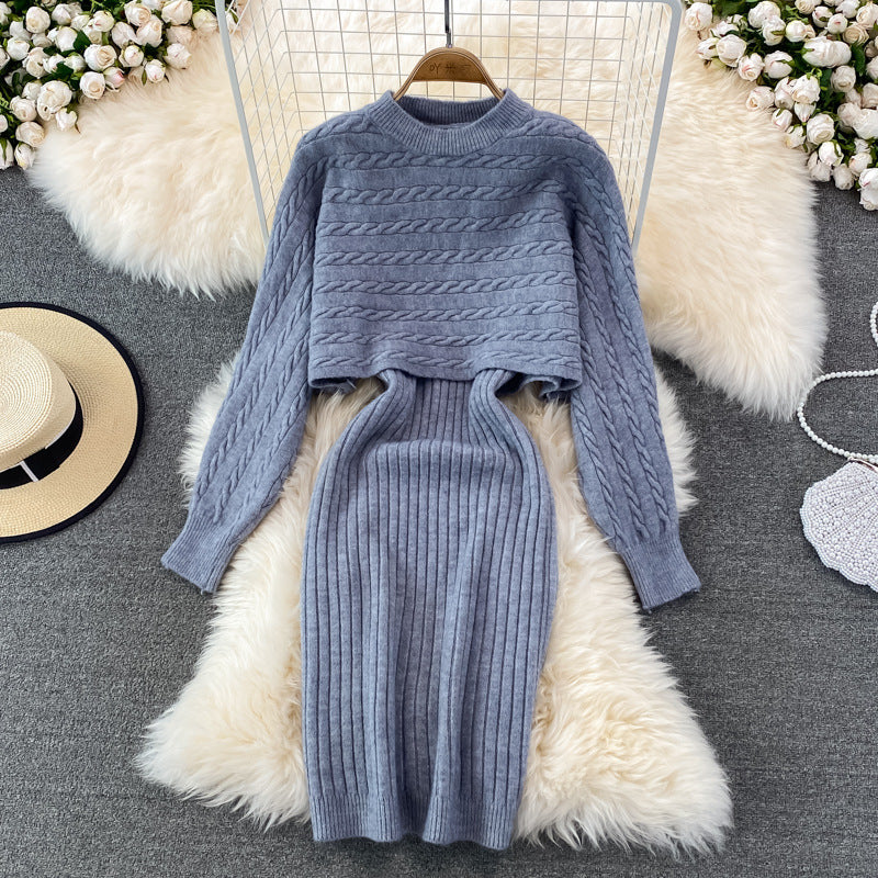 Damen Strickset mit Rippenstruktur Drune