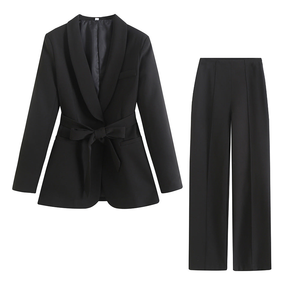 Damen Elegante High‑Waist Palazzo‑Hose mit durchgehender Bügelfalte und Clean‑Finish Drune