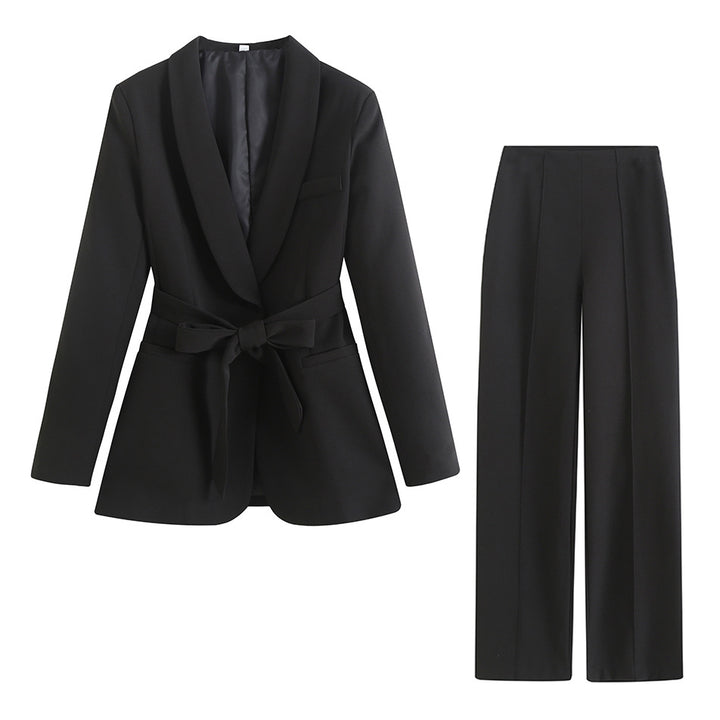 Damen Elegante High‑Waist Palazzo‑Hose mit durchgehender Bügelfalte und Clean‑Finish Drune