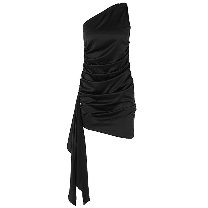 Damen Minikleid mit asymmetrischem Design und raffinierten Drapierungsdetails Drune