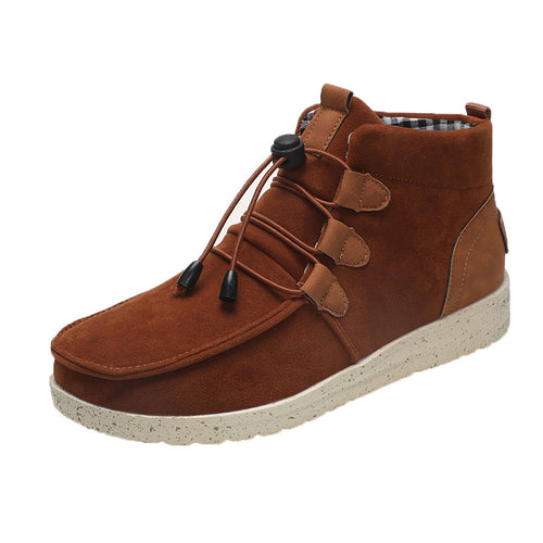 Herren nan lässige Wildleder-Stiefelette mit Mokassinspitze elastischem Kordelzug und dämpfender Leichtsohle Drune