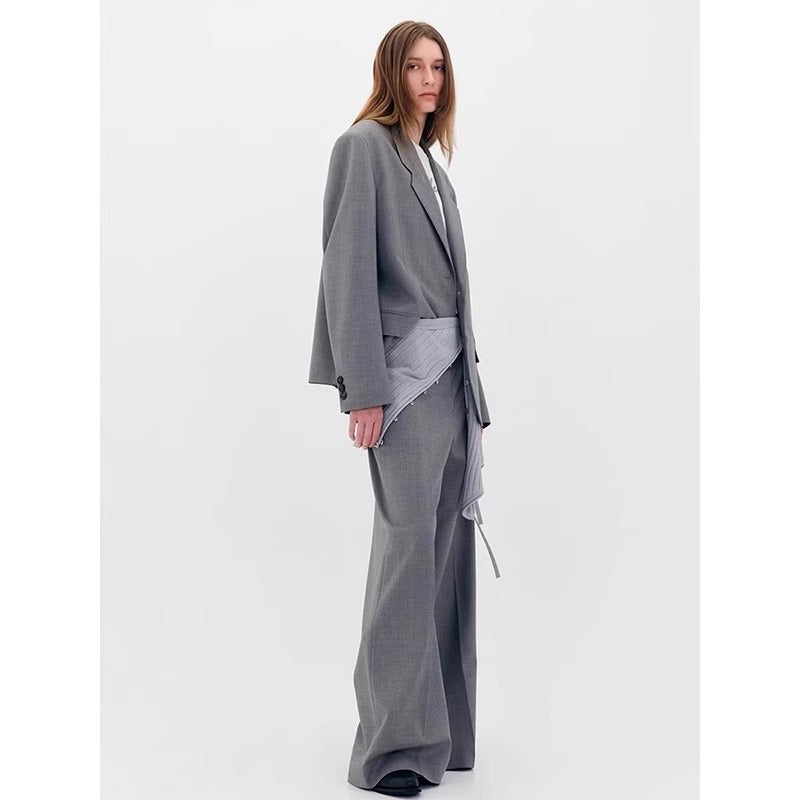 Damen stylischer Oversized Blazer mit dezentem Karomuster Drune