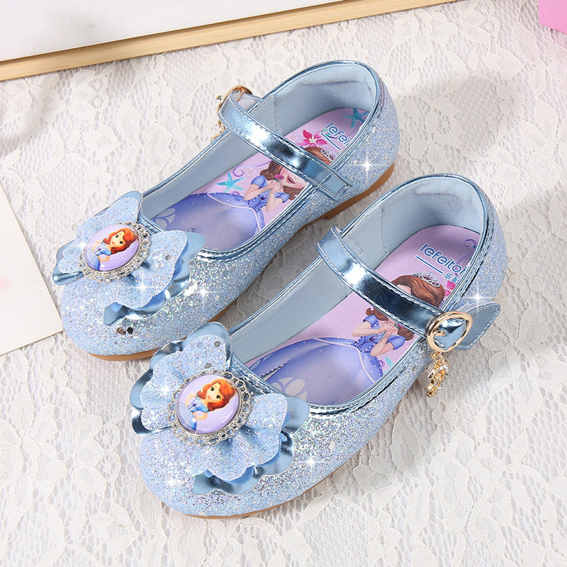 Mädchen Ballerinas mit Glitzer und Schleifenapplikation Drune