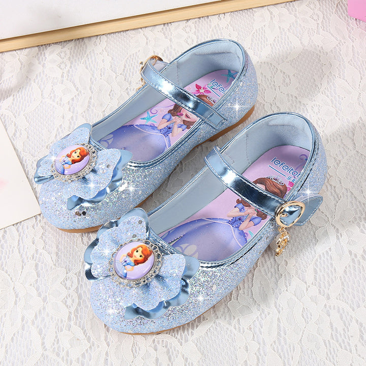 Mädchen Ballerinas mit Glitzer und Schleifenapplikation Drune