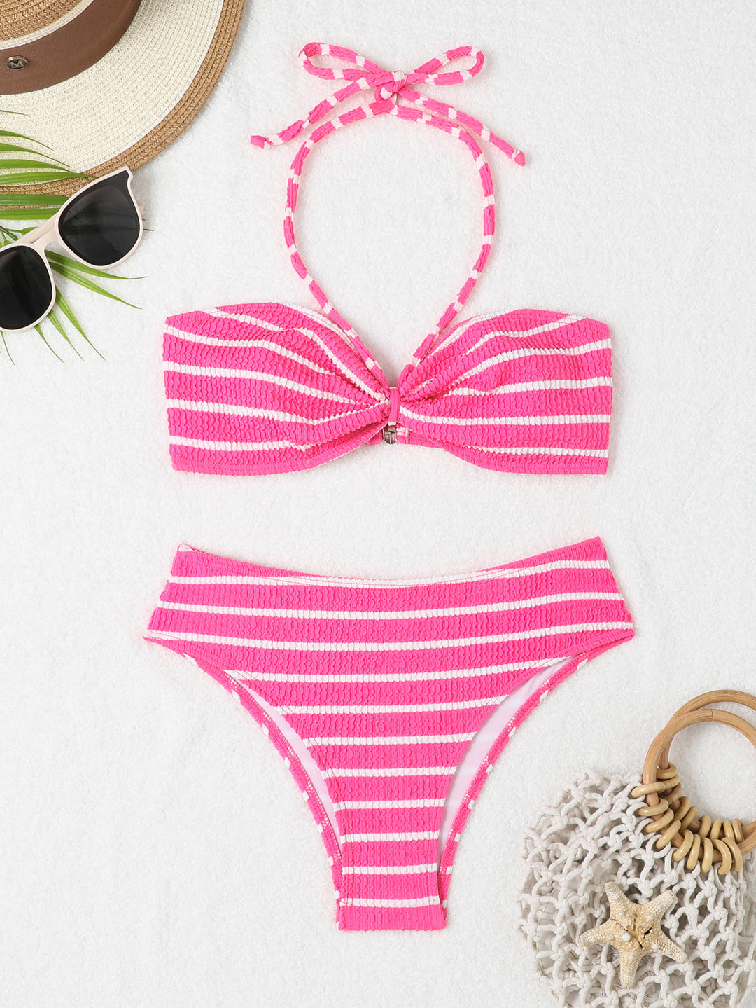 Damen Bandeau Bikini mit raffiniertem Knoten Drune