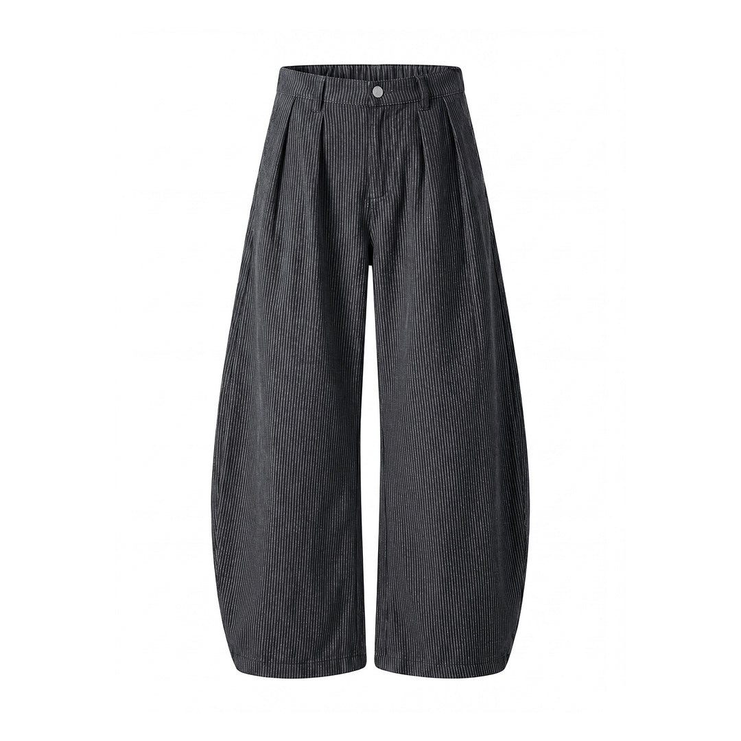 Damen Weite High‑Waist Culotte‑Hose mit Kellerfalten und ballonförmiger Silhouette Drune