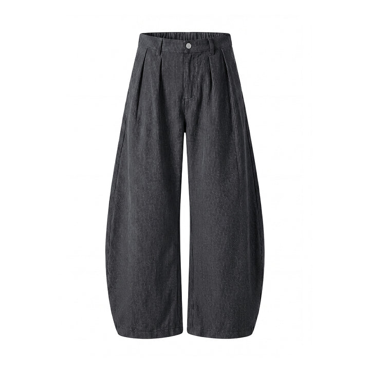 Damen Weite High‑Waist Culotte‑Hose mit Kellerfalten und ballonförmiger Silhouette Drune