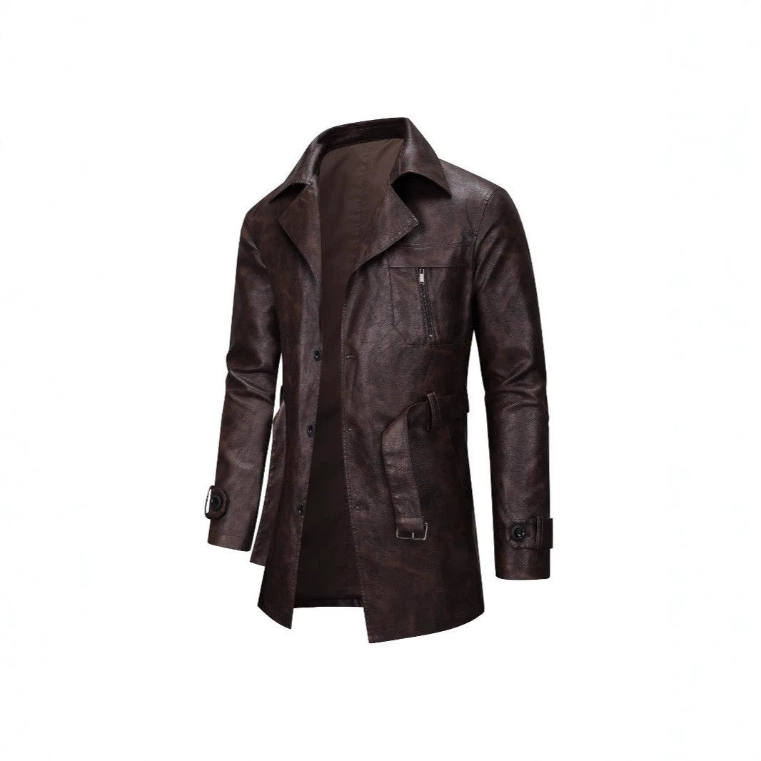 Herren Elegante Kunstlederjacke mit praktischen Taschen Drune