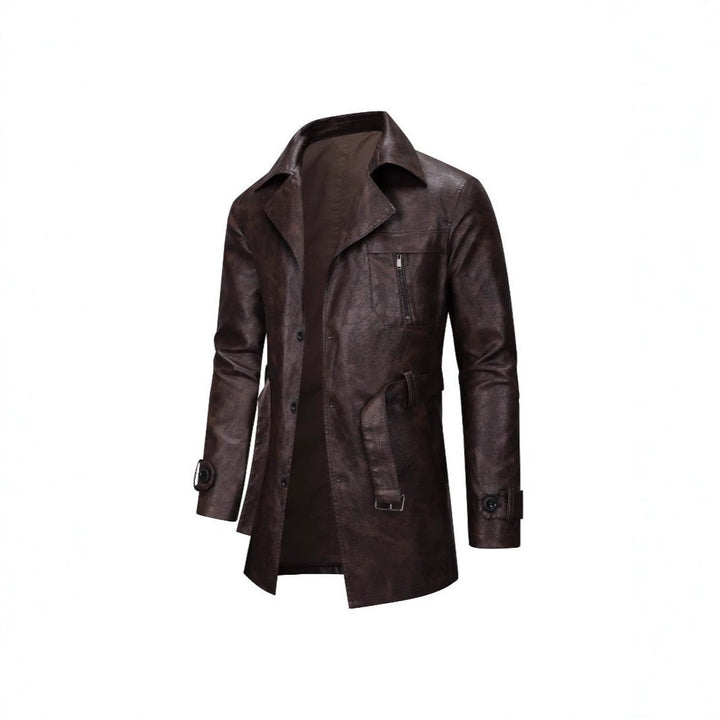 Herren Elegante Kunstlederjacke mit praktischen Taschen Drune