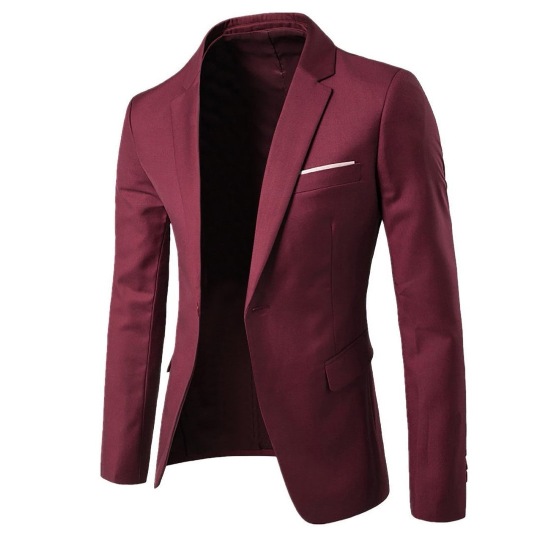 Herren nan taillierter Anzugblazer mit schmalem Revers und Einreiher-Schnitt Drune