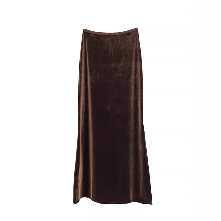 Damen Eleganter Maxirock aus schimmerndem Material Drune