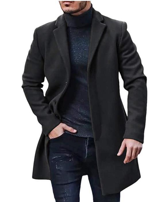 Herren eleganter Langmantel mit schmalem Schnitt Drune