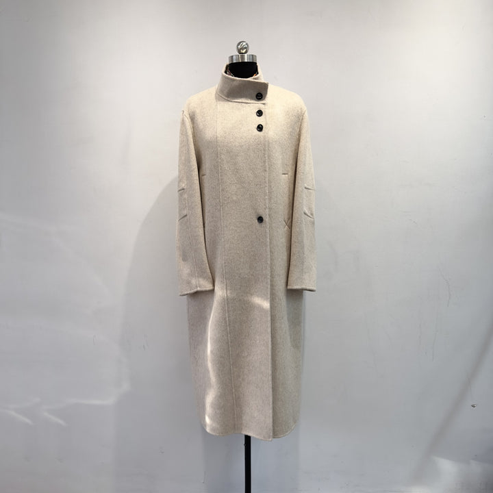 Damen maßgeschneiderter Longline-Wollmischmantel Drune