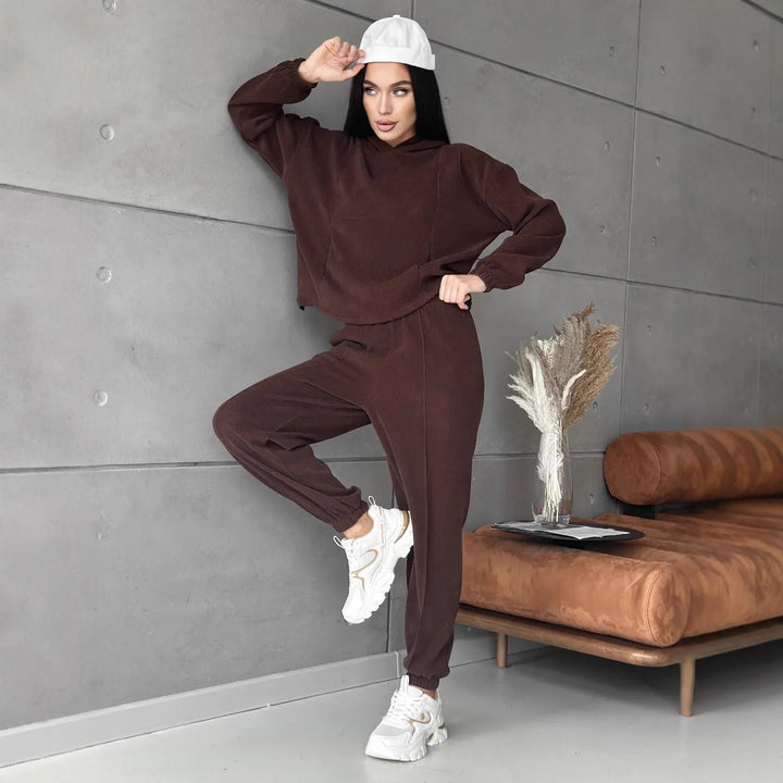 Damen Cozy Sweatset Drune