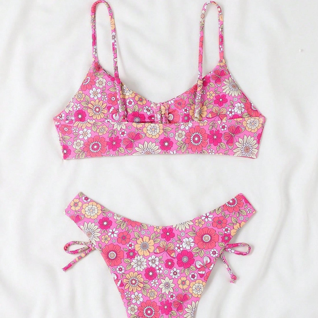 Damen Blumenmuster Bikini Drune