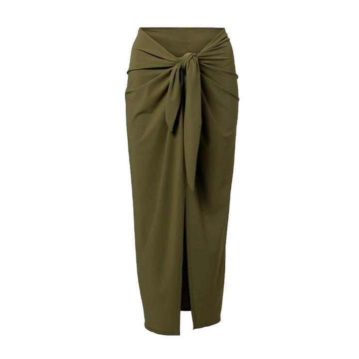 Damen Einteiler Badeanzug mit modischem Wickeldesign und elastischen Rüschendetails Drune