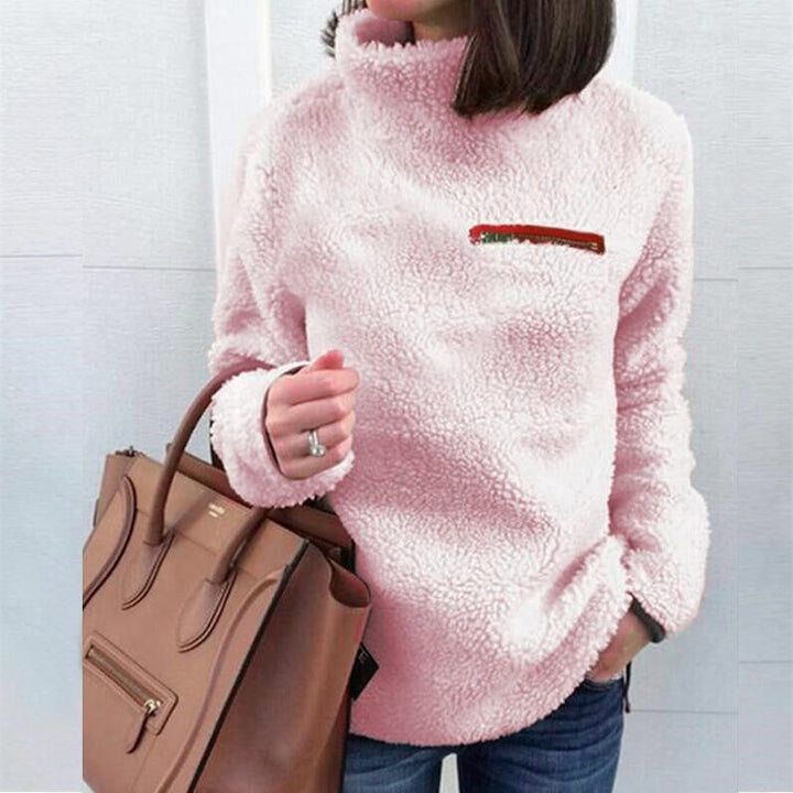 Damen Fleece-Pullover mit hohem Kragen und femininer Passform Drune