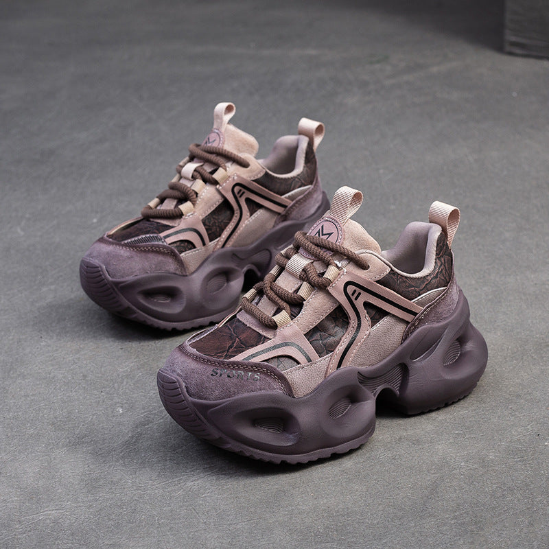 Damen Sportliche Chunky Sneakers mit stilvollem Oberflächen-Design und dämpfendem Sohlenprofil Drune