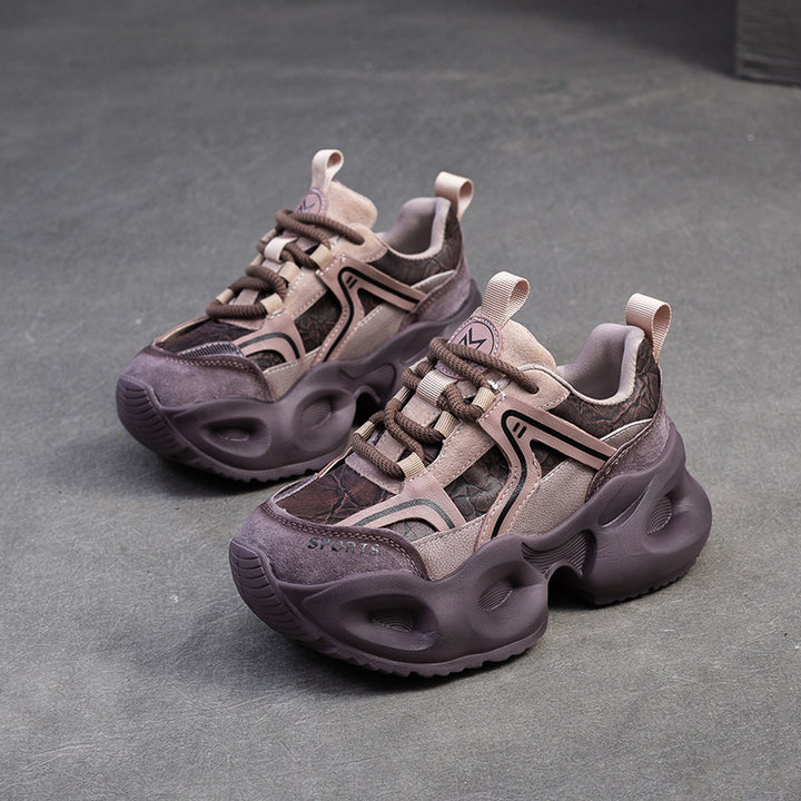 Damen Sportliche Chunky Sneakers mit stilvollem Oberflächen-Design und dämpfendem Sohlenprofil Drune